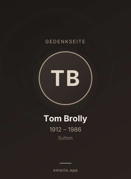 Gedenkportrait von Tom Brolly