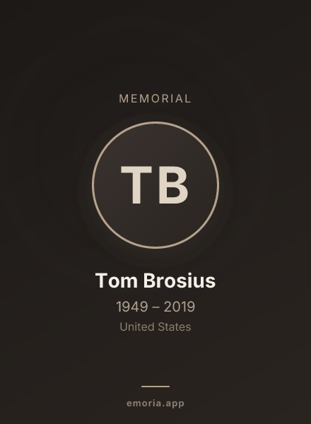 Memorial portrait of Tom Brosius