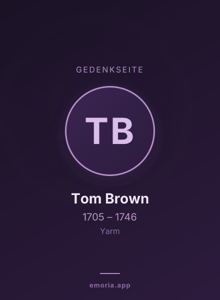 Gedenkportrait von Tom Brown