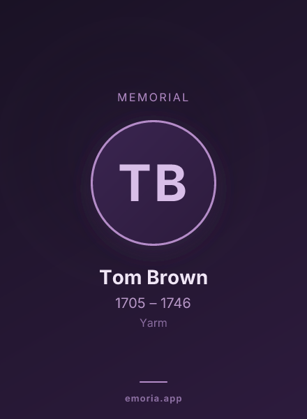 Memorial portrait of Tom Brown
