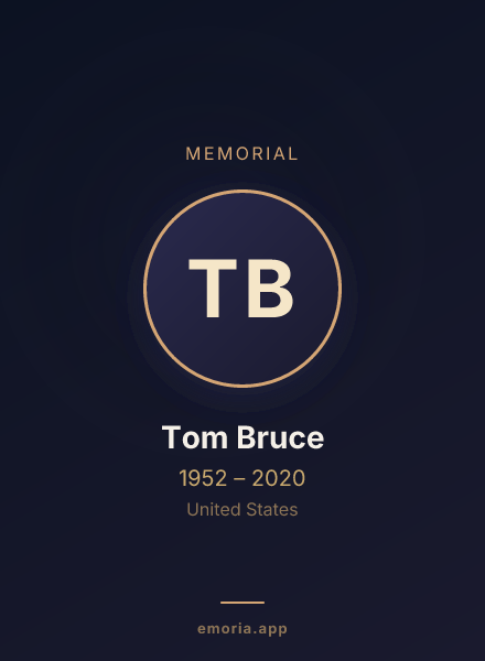 Memorial portrait of Tom Bruce