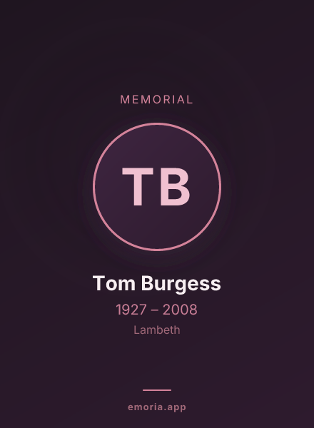 Memorial portrait of Tom Burgess