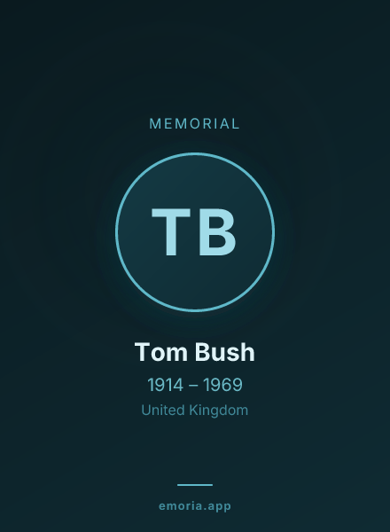 Memorial portrait of Tom Bush