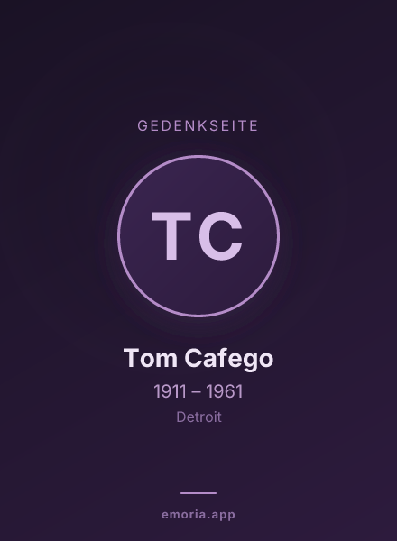 Gedenkportrait von Tom Cafego