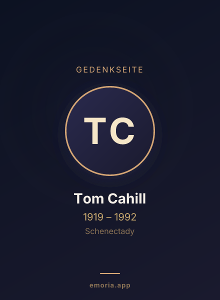 Gedenkportrait von Tom Cahill