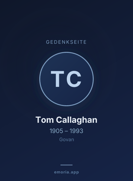 Gedenkportrait von Tom Callaghan