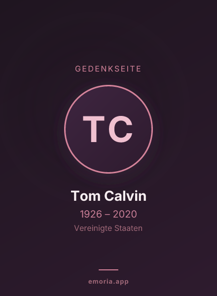 Gedenkportrait von Tom Calvin