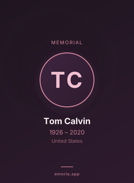 Memorial portrait of Tom Calvin