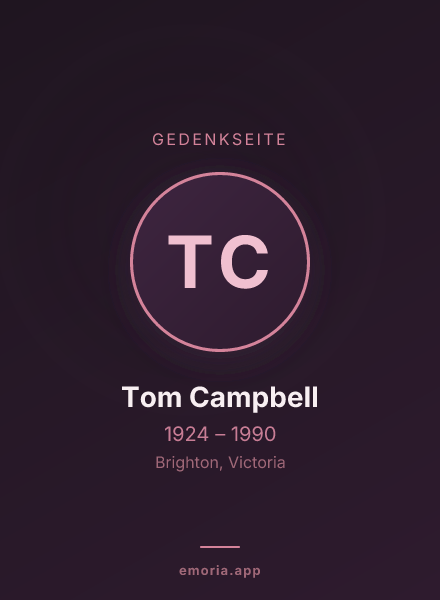 Gedenkportrait von Tom Campbell