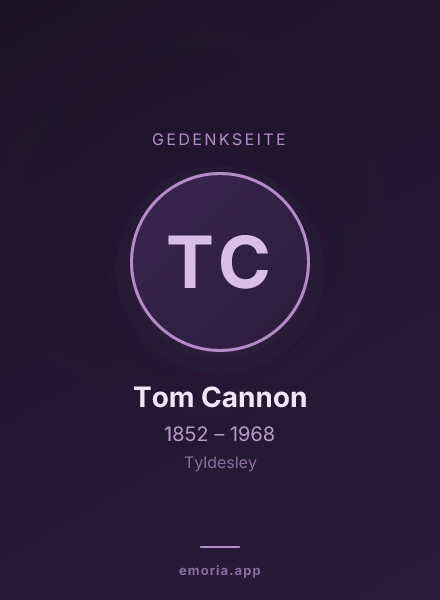 Gedenkportrait von Tom Cannon