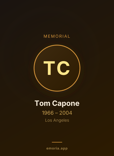 Memorial portrait of Tom Capone