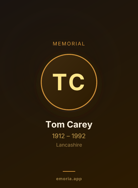 Memorial portrait of Tom Carey