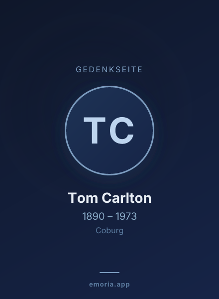 Gedenkportrait von Tom Carlton