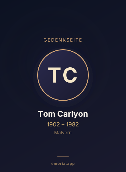 Gedenkportrait von Tom Carlyon