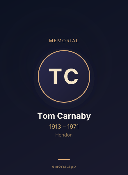 Memorial portrait of Tom Carnaby