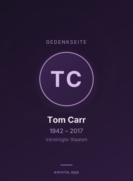 Gedenkportrait von Tom Carr