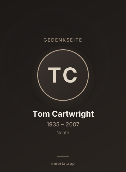 Gedenkportrait von Tom Cartwright