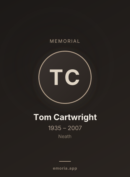 Memorial portrait of Tom Cartwright