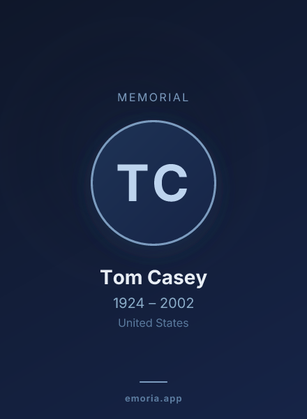 Memorial portrait of Tom Casey