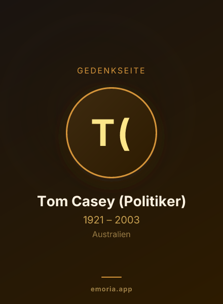 Gedenkportrait von Tom Casey (Politiker)