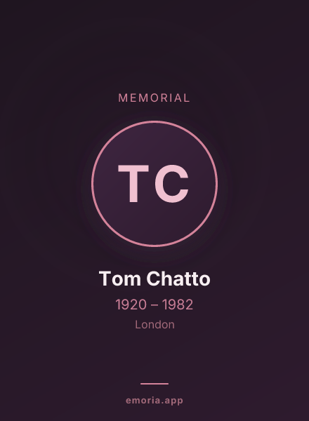 Memorial portrait of Tom Chatto