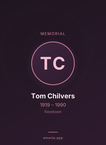 Memorial portrait of Tom Chilvers