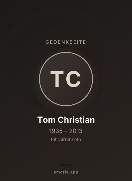 Gedenkportrait von Tom Christian