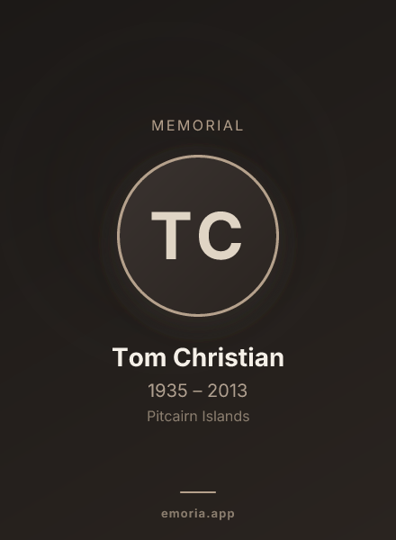 Memorial portrait of Tom Christian