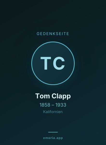 Gedenkportrait von Tom Clapp