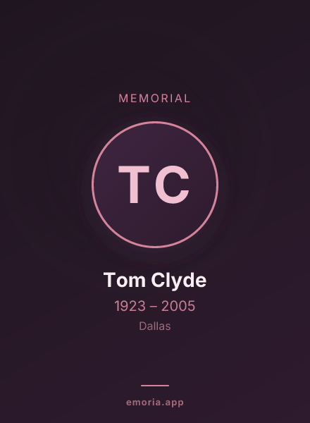 Memorial portrait of Tom Clyde