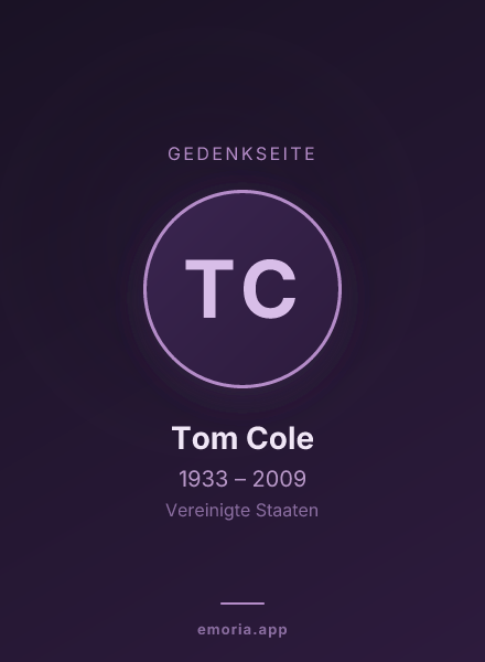 Gedenkportrait von Tom Cole
