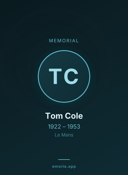 Memorial portrait of Tom Cole