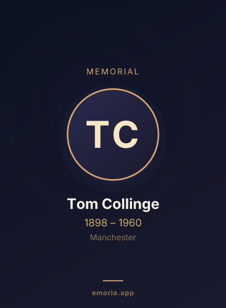 Memorial portrait of Tom Collinge