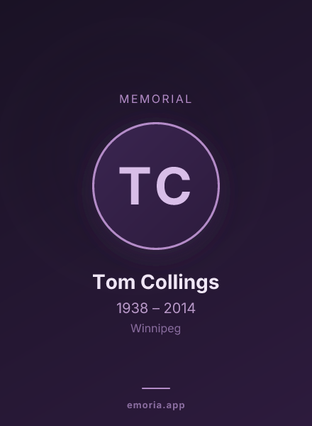 Memorial portrait of Tom Collings