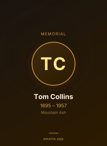 Memorial portrait of Tom Collins