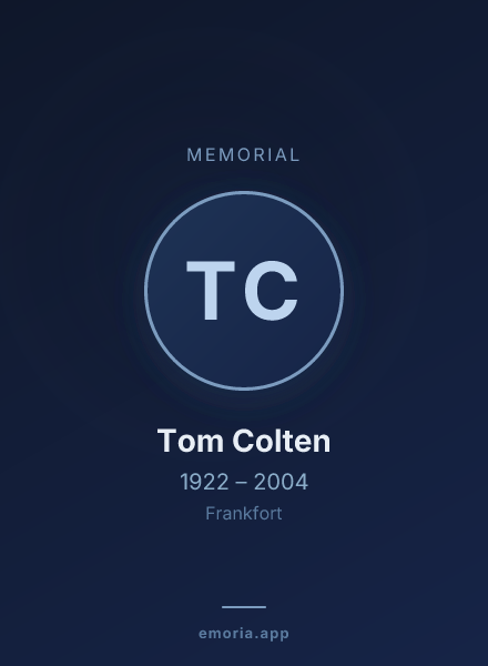 Memorial portrait of Tom Colten