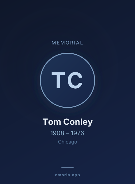 Memorial portrait of Tom Conley