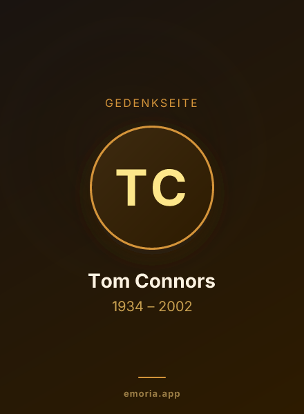 Gedenkportrait von Tom Connors