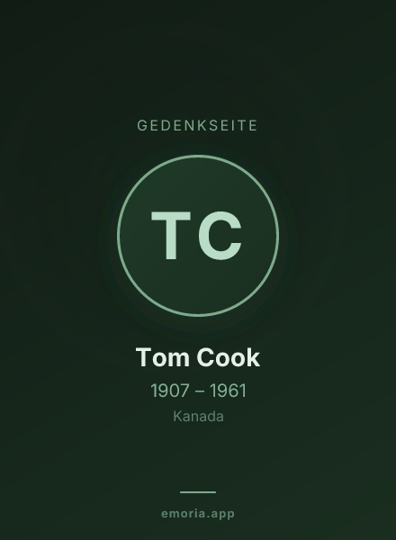 Gedenkportrait von Tom Cook