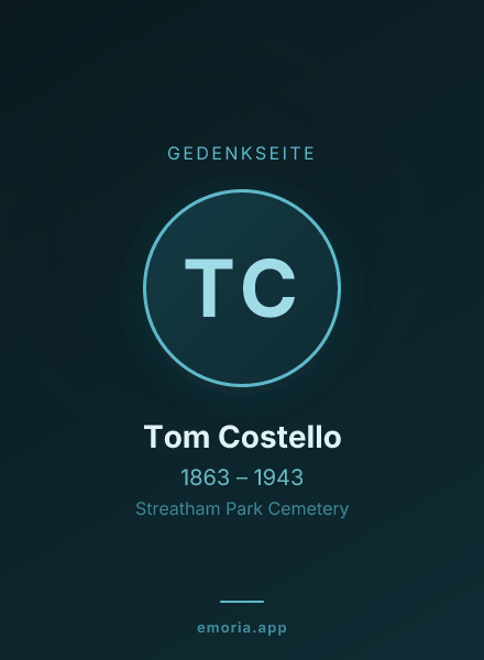 Gedenkportrait von Tom Costello