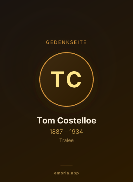 Gedenkportrait von Tom Costelloe