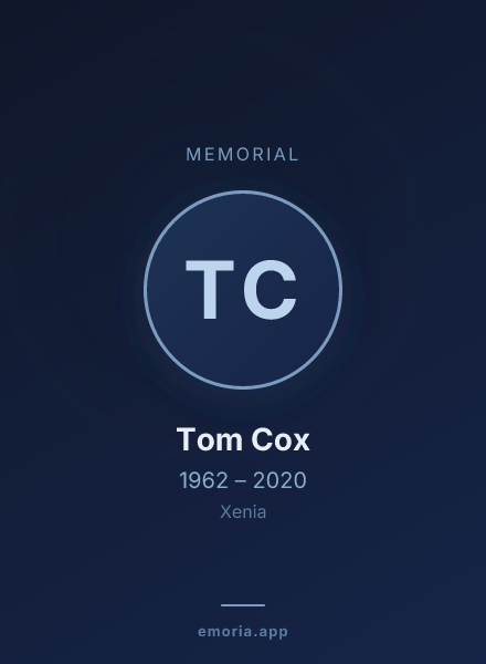 Memorial portrait of Tom Cox