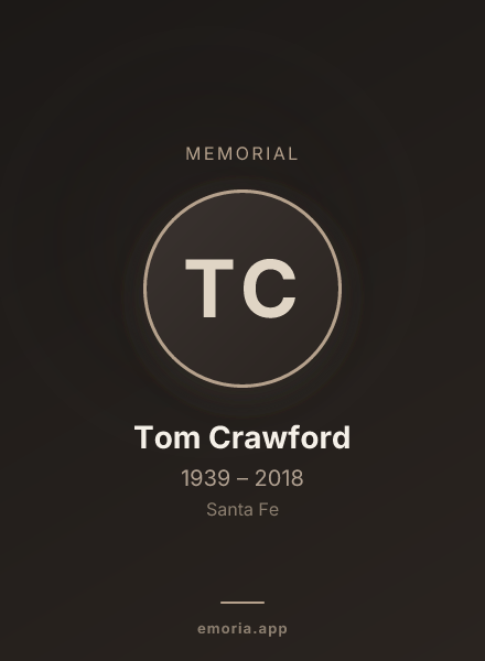 Memorial portrait of Tom Crawford