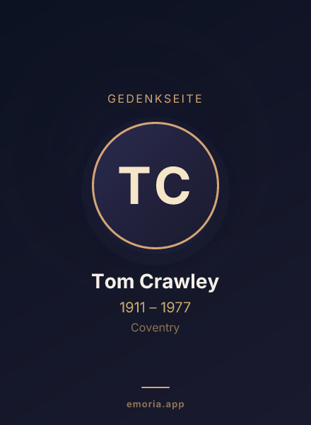 Gedenkportrait von Tom Crawley