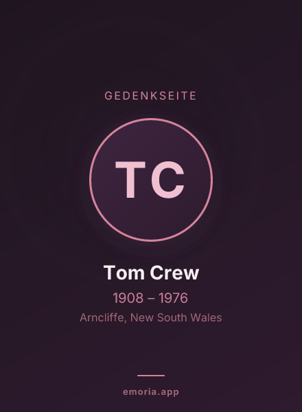 Gedenkportrait von Tom Crew