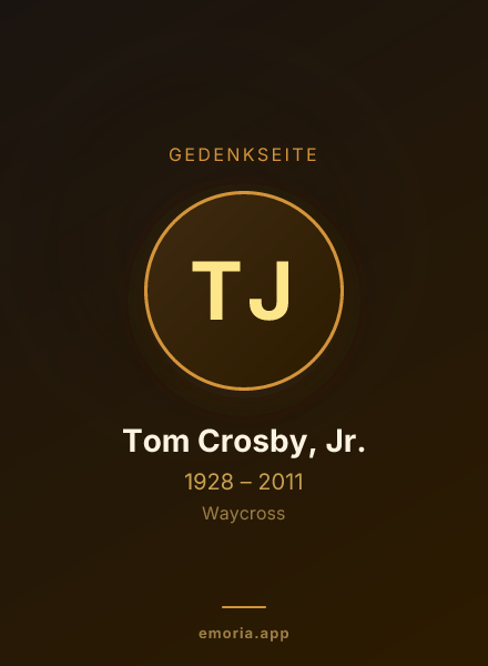 Gedenkportrait von Tom Crosby, Jr.