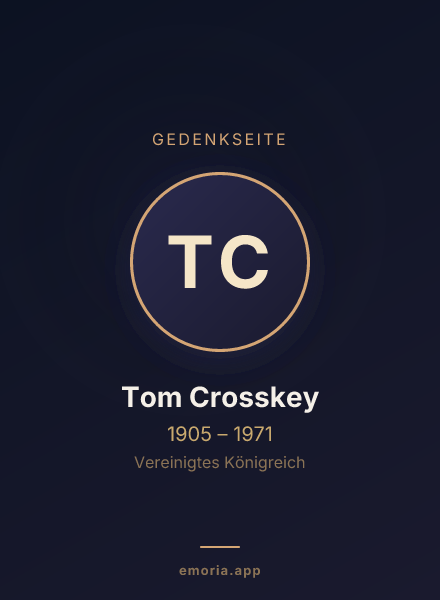 Gedenkportrait von Tom Crosskey
