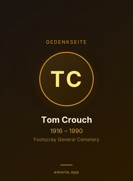 Gedenkportrait von Tom Crouch