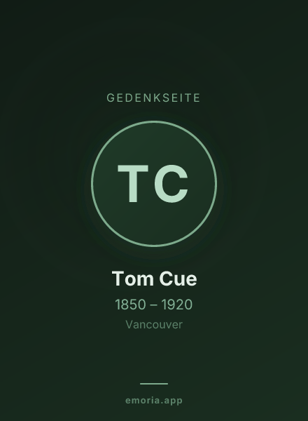 Gedenkportrait von Tom Cue