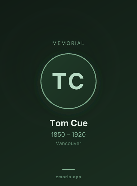 Memorial portrait of Tom Cue